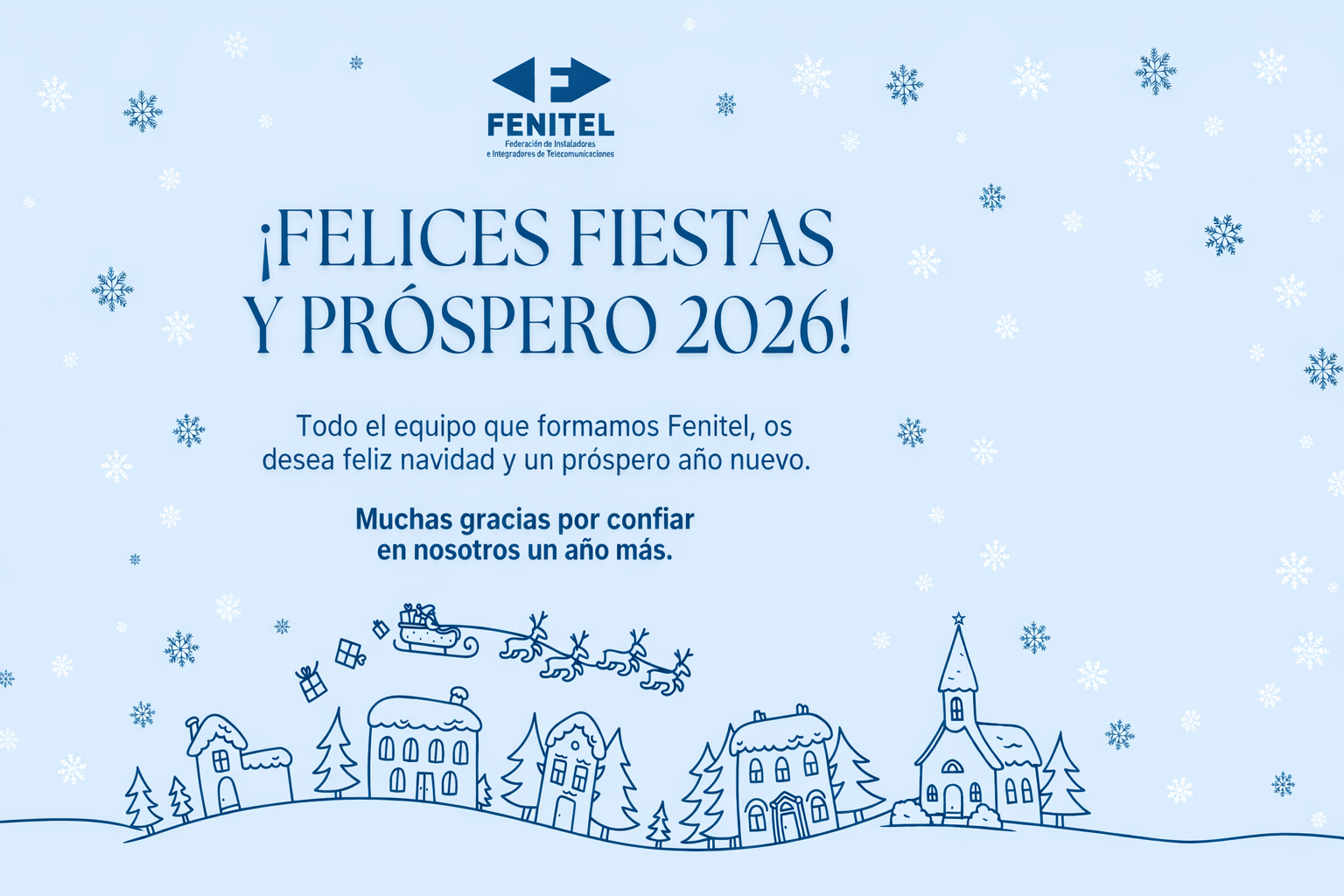 Desde FENITEL os deseamos Felices Fiestas y un próspero Año Nuevo